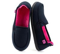 RockDove Women's Two-Tone Slippers Removable Insole, 7, Dark Navy/Fuchsia