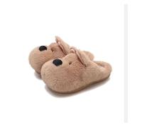 rockenonf521 West Highland White Terrier Pluxuriant Cotton Slippers - Winter Thick - Sole Warm Fleece Anti - slide Slippers(Light Coffee,4-4.5)