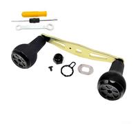 Rocker Arm Power Handle For For ABU And For DAIWA S Series Baitcasting Drum Reels 110mm Length 100mm Wheelbase CNC Aluminum And Silicone Grip(right hand gold black)