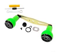 Rocker Arm Power Handle For For ABU And For DAIWA S Series Baitcasting Drum Reels 110mm Length 100mm Wheelbase CNC Aluminum And Silicone Grip(left hand gold green)