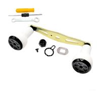 Rocker Arm Power Handle For For ABU And For DAIWA S Series Baitcasting Drum Reels 110mm Length 100mm Wheelbase CNC Aluminum And Silicone Grip(right hand gold white)