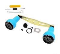 Rocker Arm Power Handle For For ABU And For DAIWA S Series Baitcasting Drum Reels 110mm Length 100mm Wheelbase CNC Aluminum And Silicone Grip(right hand gold blue)