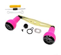 Rocker Arm Power Handle For For ABU And For DAIWA S Series Baitcasting Drum Reels 110mm Length 100mm Wheelbase CNC Aluminum And Silicone Grip(right hand gold pink)