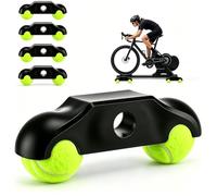 Rocker Plate Feet Set of 4 Tennis Ball Feet for Roller Trainer with 8 Balls | Rocker Plate Feet Adapter + Tennis Balls Thru Axle Adapter Compatible with the Wahoo KICKR CORE Smart Trainer