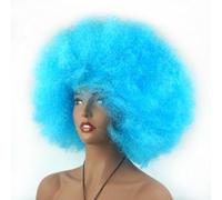 Rocker Punk Wig Adult Wig, 70s Party Wig, Fluffy Explosive Head, Synthetic Hair for Fancy Dress & Theme Party, Halloween, Christmas, Cosplay, Disco, Lake Blue