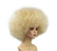 Rocker Punk Wig Adult Wig, 70s Party Wig, Fluffy Explosive Head, Synthetic Hair for Fancy Dress & Theme Party, Halloween, Christmas, Cosplay, Disco, Gold
