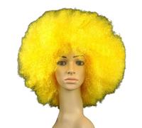 Rocker Punk Wig Adult Wig, 70s Party Wig, Fluffy Explosive Head, Synthetic Hair for Fancy Dress & Theme Party, Halloween, Christmas, Cosplay, Disco, Yellow