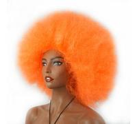 Rocker Punk Wig Adult Wig, 70s Party Wig, Fluffy Explosive Head, Synthetic Hair for Fancy Dress & Theme Party, Halloween, Christmas, Cosplay, Disco, Orange
