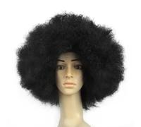 Rocker Punk Wig Adult Wig, 70s Party Wig, Fluffy Explosive Head, Synthetic Hair for Fancy Dress & Theme Party, Halloween, Christmas, Cosplay, Disco, Black
