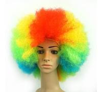 Rocker Punk Wig Adult Wig, 70s Party Wig, Fluffy Explosive Head, Synthetic Hair for Fancy Dress & Theme Party, Halloween, Christmas, Cosplay, Disco, Rainbow