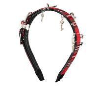 Rocker Rivets Bone Charm Headwrap with Silver Spikes Punk Hair Accessories for Teens Adults Festivals Music Festival Hair Accessory
