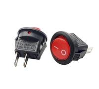 Rocker Switch 10 pcs/lot 16mm Red Light SPST 2 Pin 250V 3A Round Boat Snap-in ON Off Position kcd