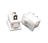 Rocker Switch 10PCS/KCD1-101 Rocker Power Switch 6A250V 10A125V Button Switch SKPT 2 feet 15 * 21mm Control Switch Pure White ON-Off 2P Switch