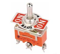 Rocker Switch, 15A 250V 3-Pin 3-Position On-Off for SPST 12mm Screw Hole Self-Locking Orange for Automotive Marine Industrial