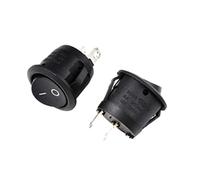 Rocker Switch 1PCS/5PCS/10PCS 20mm Round Type SPST 2Pin ON-Off Warped Board Power(Nero,1PCS)
