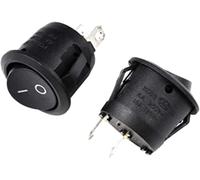Rocker Switch 1PCS/5PCS/10PCS 20mm Round Type SPST 2Pin ON-Off Warped Board Power(Nero,5PCS)