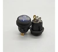 Rocker Switch 1pcs Kcd1-105n 2/3 Pin on/Off SPST Waterproof Vehicle Ship LED Light Round Type(Blu,220V)