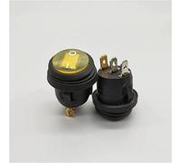 Rocker Switch 1pcs Kcd1-105n 2/3 Pin on/Off SPST Waterproof Vehicle Ship LED Light Round Type(Giallo,12V)