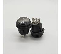 Rocker Switch 1pcs Kcd1-105n 2/3 Pin on/Off SPST Waterproof Vehicle Ship LED Light Round Type(Nero,220V)