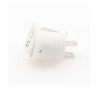 Rocker Switch 1Pcs Self-Locking Round Type AC 6A/250V 10A/125V 2P ON-Off SPST 2 Pin Circle(Blanc)