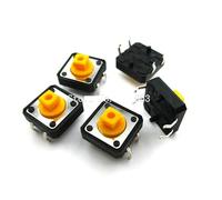 Rocker Switch 20PCS/LOT 12x12x7.3 mm Tactile Switches Yellow Square Push Button Tact 12 * 7. Micro