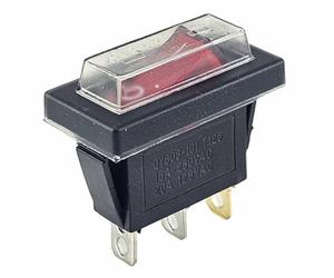 Rocker Switch 3 Position 3 Pole Illuminated 230V 15A with Waterproof Cover (1)