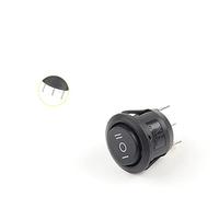 Rocker Switch 5/10PCS 23MM Diameter Small Round Boat Rocker Switches 2/3Pin 2/3 Position 6A/250VAC 10A/125VAC Button Switch with Light(3pin Black On-off-on,5 PCS)