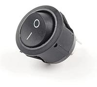 Rocker Switch 5/10PCS 23MM Diameter Small Round Boat Rocker Switches 2/3Pin 2/3 Position 6A/250VAC 10A/125VAC Button Switch with Light(2pin Black On-off,5 PCS)