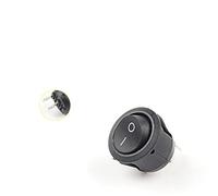 Rocker Switch 5/10PCS 23MM Diameter Small Round Boat Switches 2/3Pin 2/3 Position 6A/250VAC 10A/125VAC Button with Light(2pin Black On-off,10 PCS)
