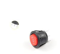 Rocker Switch 5/10PCS 23MM Diameter Small Round Boat Switches 2/3Pin 2/3 Position 6A/250VAC 10A/125VAC Button with Light(3pin Red On-off-on,5 PCS)