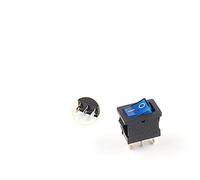 Rocker Switch 5 PCS/Lot KCD1 21X15mm 3Pin Boat Car Rocker Switch 6A/250VAC 10A/125VAC Red Yellow Green Blue Power Button Switch with Light Switch (Color : With Blue Light, Size : 5 PCS)