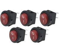 Rocker Switch 5pcs/10 pcs a lot 16mm Small Round 2Pin 250V 3A Boat Snap-in SPST ON Off Position Copper(5 Red)