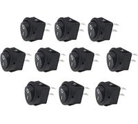 Rocker Switch 5pcs/10 pcs a lot 16mm Small Round 2Pin 250V 3A Boat Snap-in SPST ON Off Position Copper(10 Black)