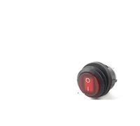 Rocker Switch 5PCS 25mm Round Heavy Duty SPST Rocker Switch 6A/10A 250V Car Auto Boat Marine Power Button Switch with Light Switch (Color : 3pin Red Light, Size : 5 PCS)