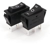 Rocker Switch 5Pcs Black 32x14mm High Current 3Pin 3-Way SPDT Rocker Switch 20A/125VAC(5pcs R-1-130)