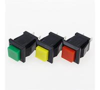 Rocker Switch 6PCS ON-Off Momentary/Latching Square Push ON 2A 250V/4A 125V AC Electric DS-429(Nero,Momentary)