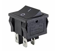 Rocker Switch Black Rocker Unlit 4 Pin 6A 250VAC Electric On Off Power Device Switch 20 x 22 mm