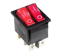 Rocker Switch Dual 2 Way SPST ON OFF 6 Pin with Red Illumination Compatible with Boats RVs Yachts and Household Appliances