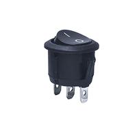 Rocker Switch KCD1-105 23MM SPST 3Pin 250V 6A Round Boat Switch Snap-in ON Off Rocker Position(Y-23mmb-3p-10,10 piece)