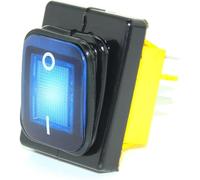 Rocker Switch, KCD4 T85 220V 30A Heavy Duty Red Blue Green IP68 rainproof LED Toggle 4 Pin Marine Frozen Switch(Blue,110v)