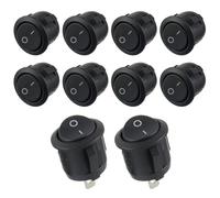 Rocker Switch ON/Off KCD1 Mini Round Toggle Switch SPST 2Pin Snap-in Latching with Wires Pre-Wired AC 6A/250V 10A/125V,for car Boat(10Pcs)