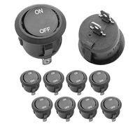 Rocker Switch ON/Off KCD1 Mini Round Toggle Switch SPST 2Pin Snap-in Latching with Wires Pre-Wired AC 6A/250V 10A/125V,for car Boat(10Pcs)