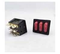 Rocker Switch On-Off KCD3 9Pin Red 16A/250V AC Light Boat Car Rocker Switch KCD3 Triple Light Switch Button KCD3-303 Switch