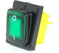 Rocker Switch ON/Off ， KCD4 T85 220V 30A Heavy Duty Red Blue Green IP68 Waterproof LED Toggle 4 Pin Marine Frozen Switch(Green,220v)
