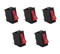 Rocker Switch ON-OFF SPST 3 Terminals with Red Light,5pcs 16A 250VAC Electric Switch,UL VDE TüV ENEC CQC Certified,Durable and Reliable Electrical Switches for Home and Industrial Use