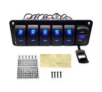 Rocker Switch Panel With 5/6/8 Switches And Dual USB For Boats And Motorhomes(6 Gang)