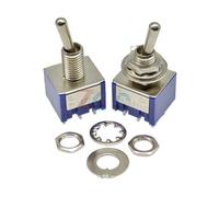 Rocker Toggle Switch, Pack of 5 MTS-202 Toggle Switch 6 Pin 2 Position SPDT DPDT Latching 5A 125VAC 1/4 Inch Mounting Multicolor(Cap)