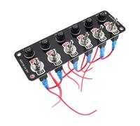 Rockers Switch Aluminum Panel 6 Gang Toggle Switches 10A Fuses ON Off Breakers For Boats Car Marine