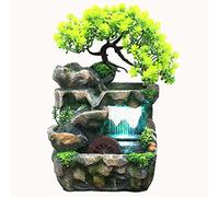Rockery Stream Tabletop Fountain, Zen Meditation Indoor Waterfall for Home Office Bedroom Desk Décoration
