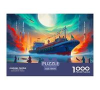 Rocket 1000 Piece Jigsaw Puzzle for Adults Space Universe | Retro Gifts | Happily Jigsaw Puzzles Challenging Beautiful Decoration Puzzle Colourful 100% Recvcled Cardboard70x50cm/1000pcs
